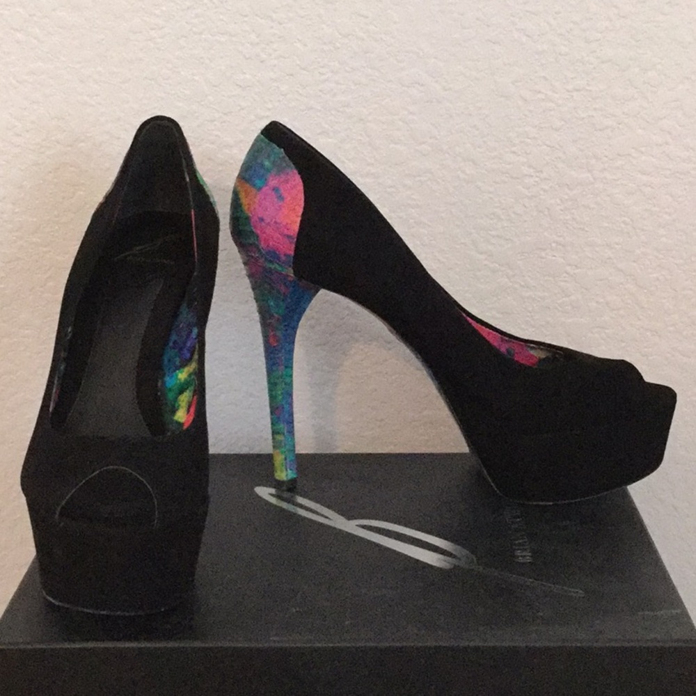 Black suede Stiletto heels